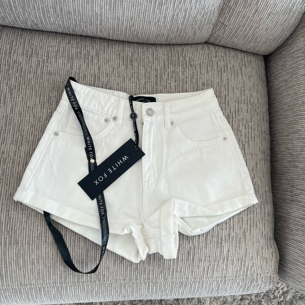White Fox Boutique Crisp White Jean Shorts